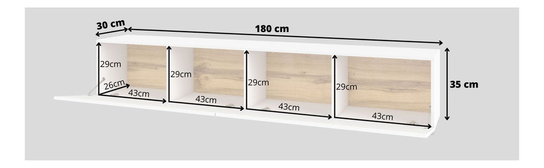 Tv stolek/skříňka Avernic Typ 40 (bílá + dub wotan)