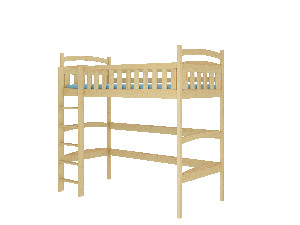 Patrová dětská postel 180x80 cm Milo (s roštem a matrací) (borovice)