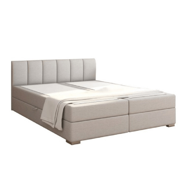 Manželská postel Boxspring 160 cm Rhoni (světle šedá) (s roštem, matrací a úl. prostorem)