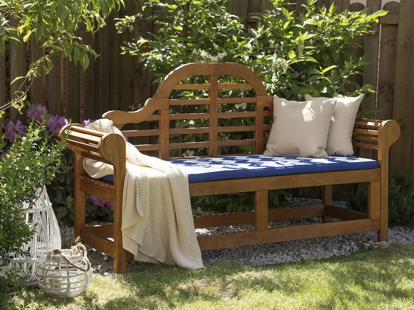 Zahradní lavička Jakarta/Maribor (světlé dřevo) (modrý podsedák)