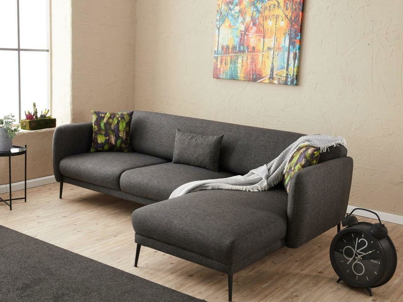 Rohová sedačka Victory (P) (antracit + černá)