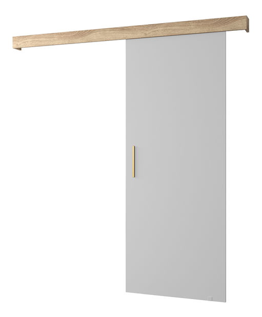 Posuvné dveře 90 cm Sharlene I (bílá matná + dub sonoma + zlatá)