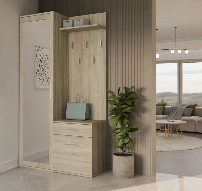 Předsíňová sestava Dialogos 1 (dub sonoma) (se zrcadlem)