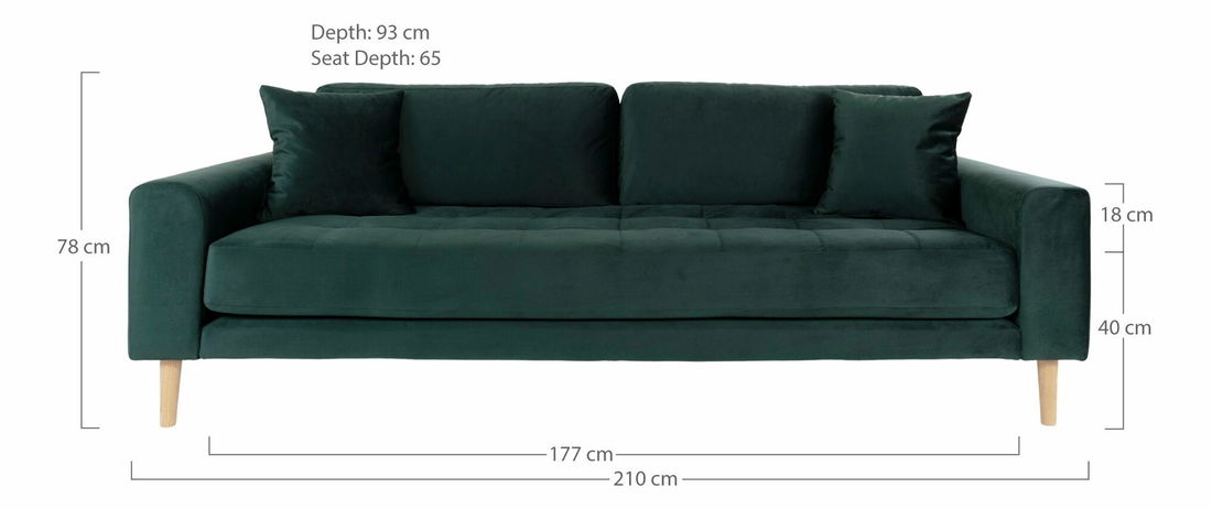 Pohovka trojsedačka Lvaveriaora 3 (zelená)