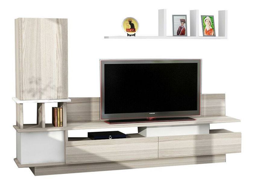 Obývací stěna Colin (Bílá + Světle hnědá)