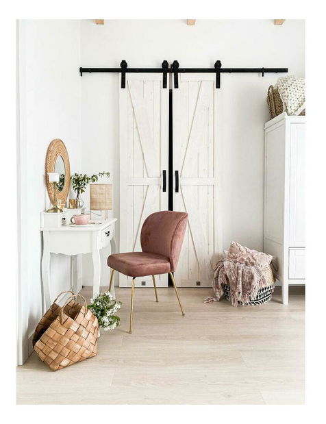 Jídelní židle Allia (růžová + zlatá)