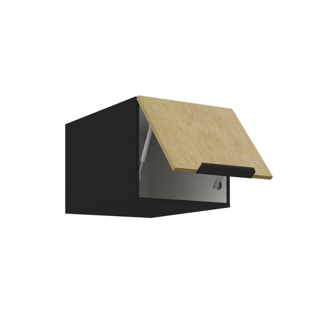 Horní kuchyňská skříňka Carminia 40 NAGU-36 1F (dub cremona + černá)