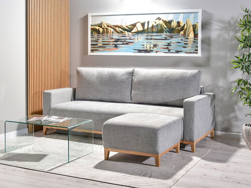 Pohovka dvousedačka Salida (šedá + dub)