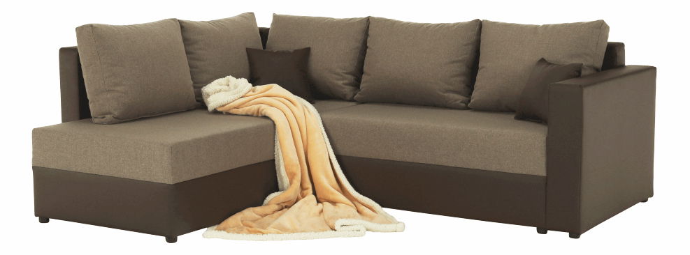 Rohová sedací souprava Luneta hnědá (L)