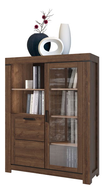 Vitrína Britt 1D1W (dub hnědý)