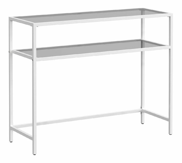 Konzolový stolek Byat 4 (bílá + sklo)