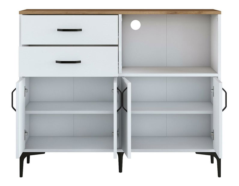 Komoda Jenaretta 166 (bílá + ořech)