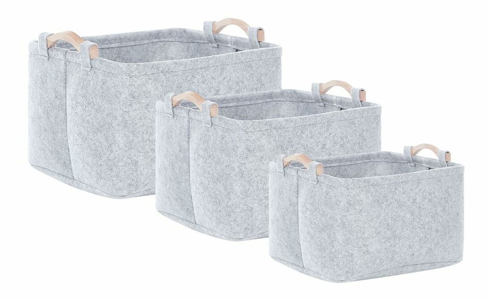 Set 3 ks košíků Bienvenidi (šedá)