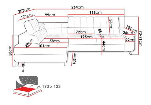 Rohová sedací souprava Evrona (černá)