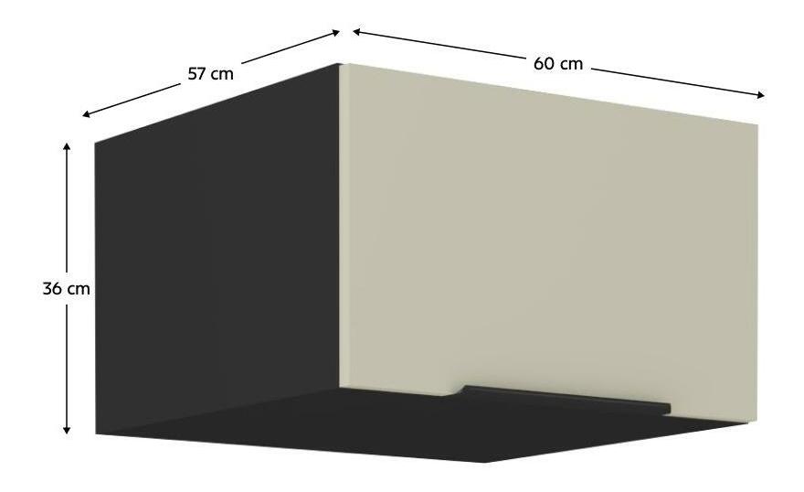 Horní kuchyňská skříňka Arikona 60 NAGU 36 1F (kašmír + černá)