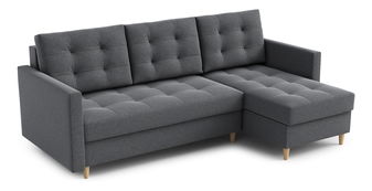 Rohová sedací souprava Divas (P) (tmavě šedá)