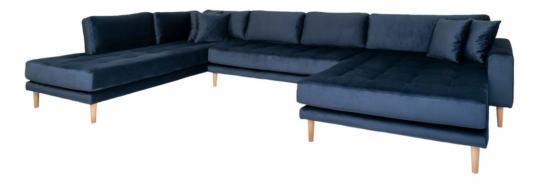 Rohová sedací souprava ve tvaru U (P) Lvaveriaora U (tmavě modrá)