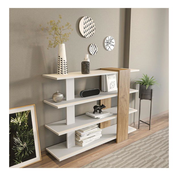 Regál Nubio (bílá + ořech)