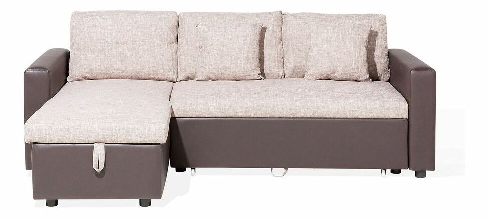 Rohová sedací souprava TAASTRUP (hnědá) (L)