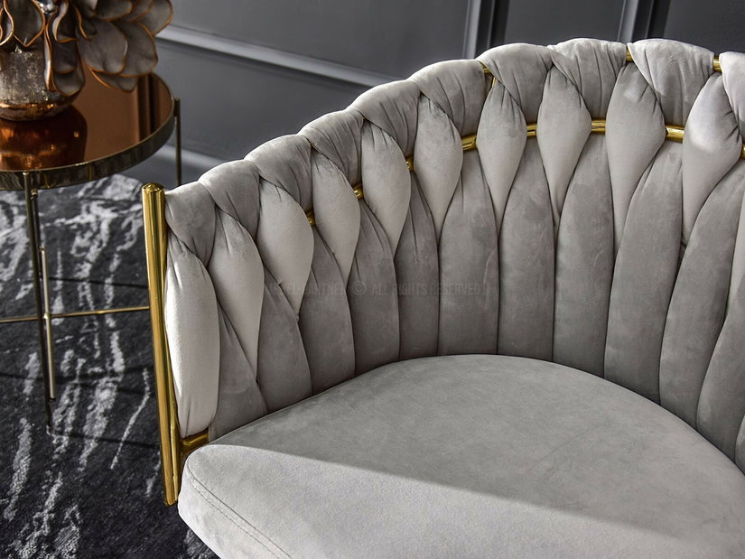 Jídelní židle Radio (šedá + zlatá)