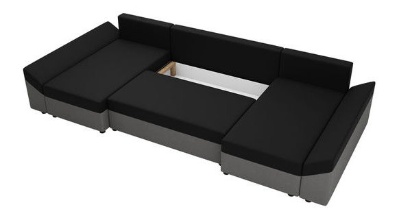 Rohová sedací souprava Poltosa U (černá)