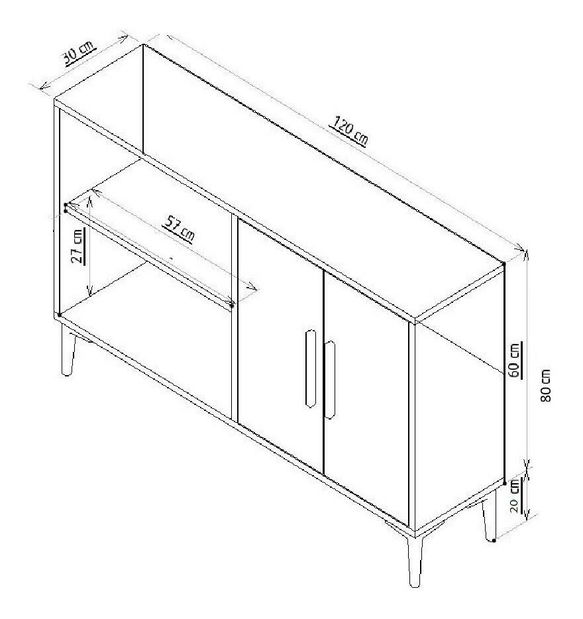Skříňka Bimemi (bílá + zlatá)