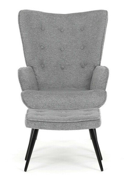 Křeslo s taburetkou Akitta (šedá)