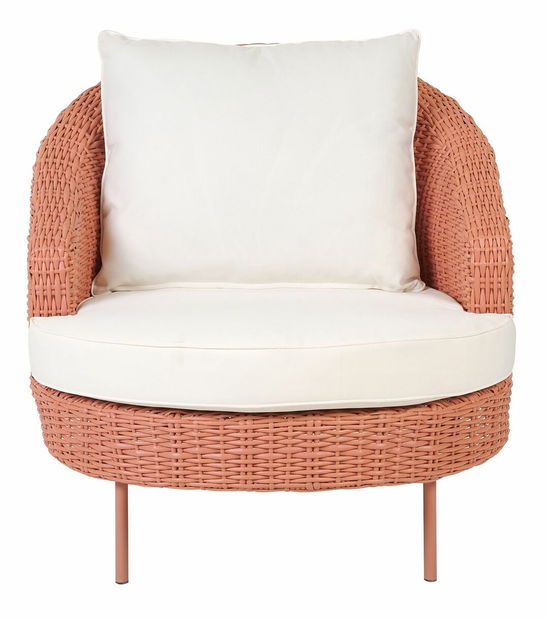 Zahradní křeslo s taburetkou Al (růžová)