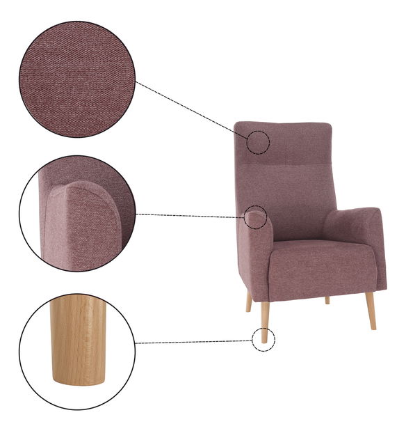 Taburet Saif (hnědá + buk)