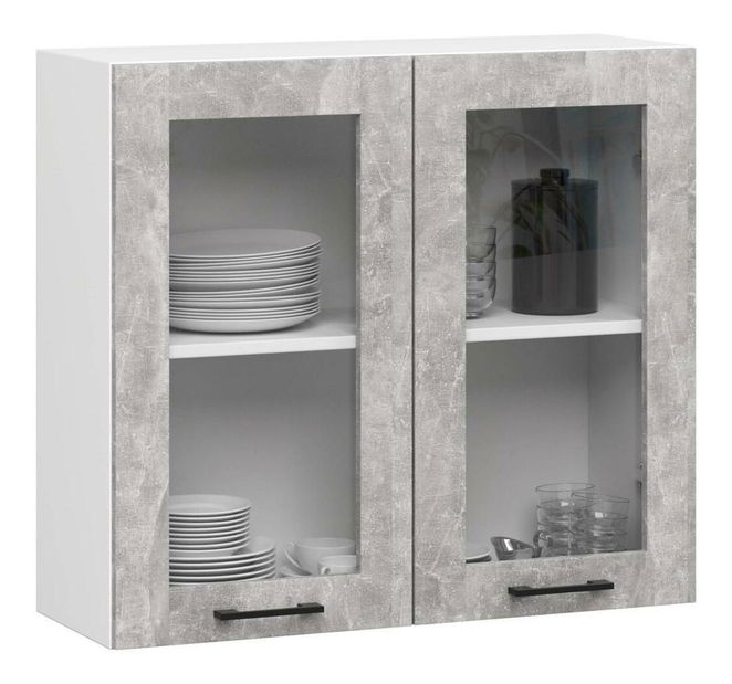 Kuchyňská sestava 240 cm Ozara II C (bílá + beton)