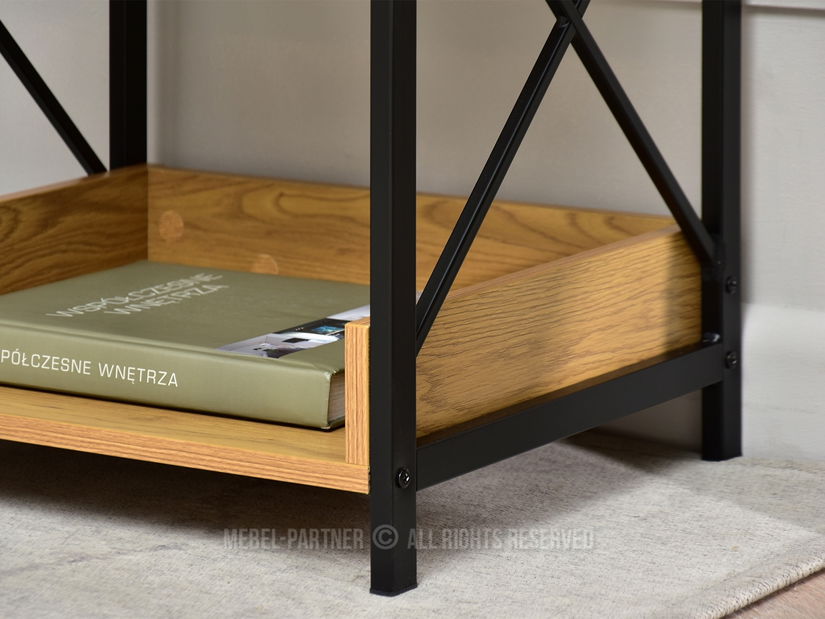 Noční stolek Torry (dub + černá)