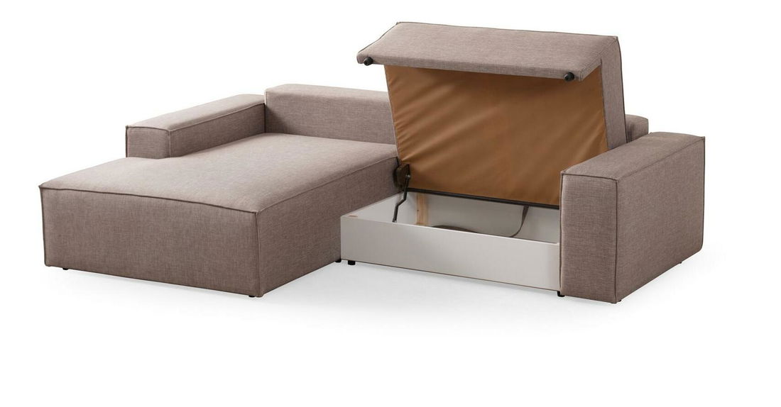 Rohová sedačka Pirlofenzza (s úl. prostorem) (L) (hnědá)