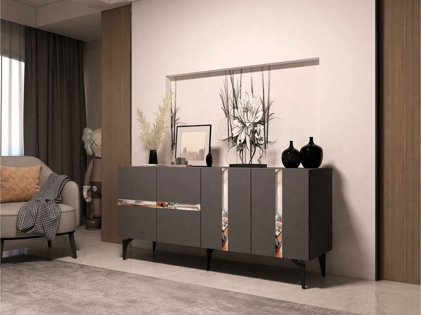 Skříňka Vekika 1 (antracit + stříbrná)