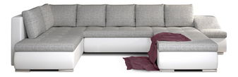 Rohová sedací souprava U Ganao (šedá + bílá) (P)