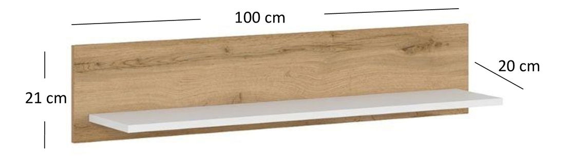 Polička Vina (bílá + dub wotan)