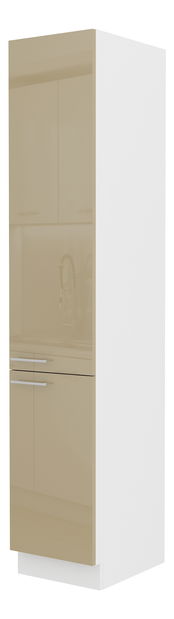 Potravinová kuchyňská skříňka Lavera 40 DK 210 2F (bílá + lesk cappucino)