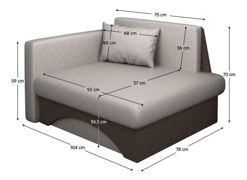 Křeslo Kubosik new (béžovošedá Taupe + hnědá) (L)