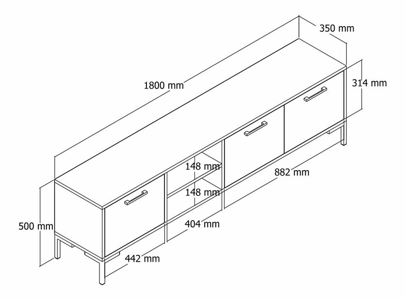 TV stolek/skříňka Aura RTV (Ořech)