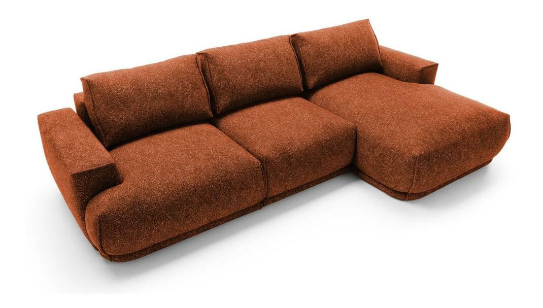 Rohová sedací souprava Dita (P) (měděná + černá)