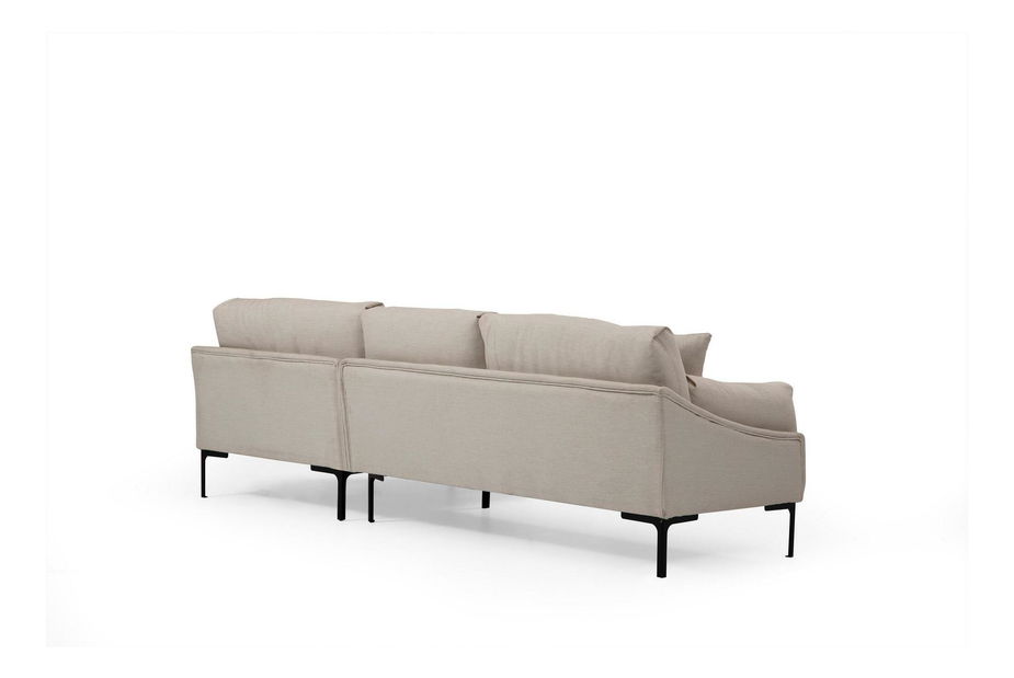 Rohová sedačka Leonero (P) (krémová + černá)