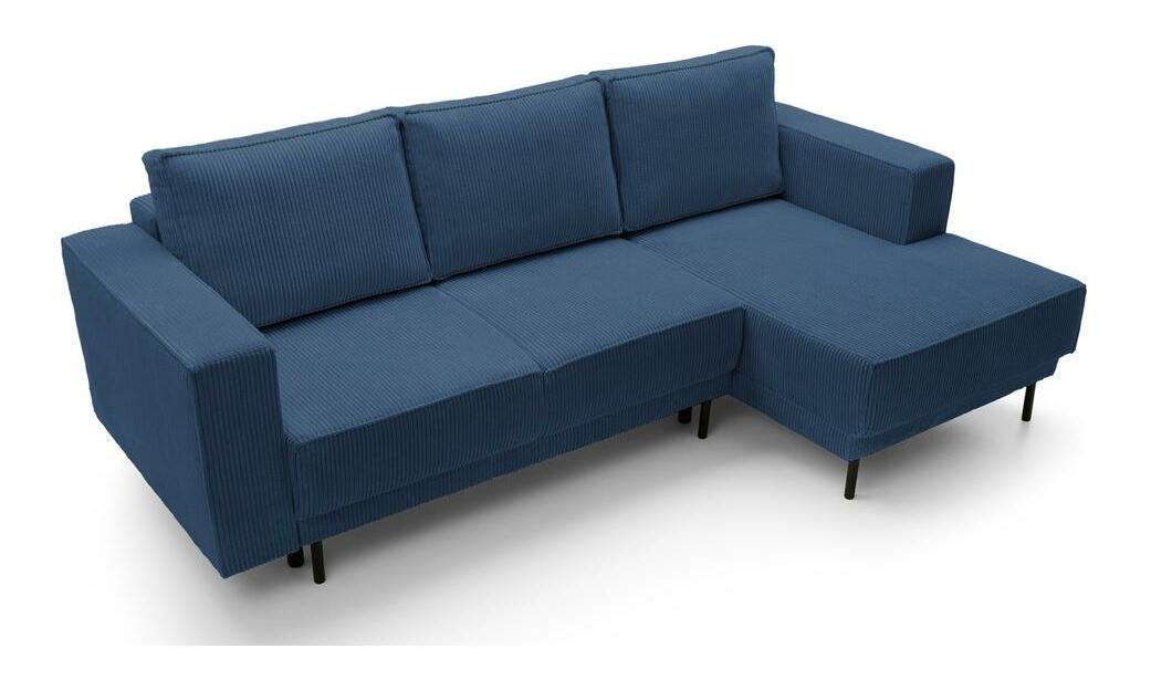 Rohová sedací souprava Rodriguez mini (P) (námořnická modrá + černá)