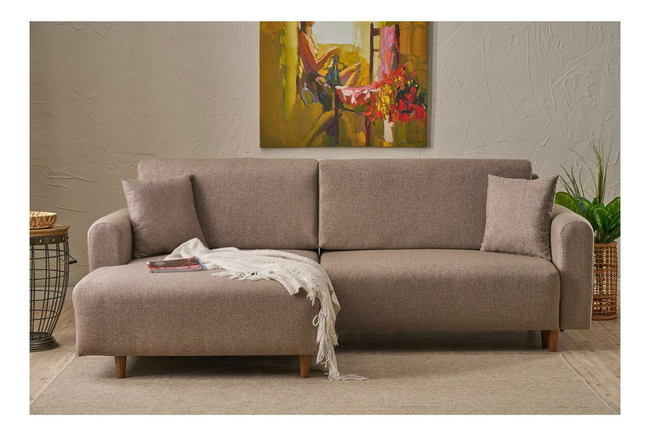 Rohová sedací souprava Minty (L) (hnědá)