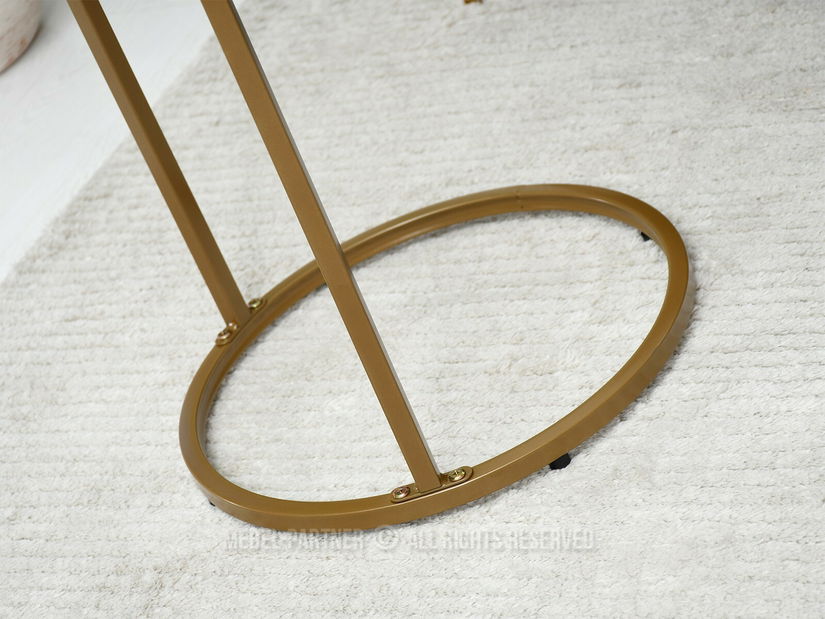 Konferenční stolek Corden (černý mramor + zlatá)