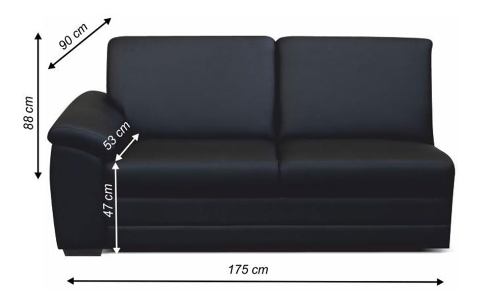 3-sed s opěrkou 3 1B Bittary (černá)