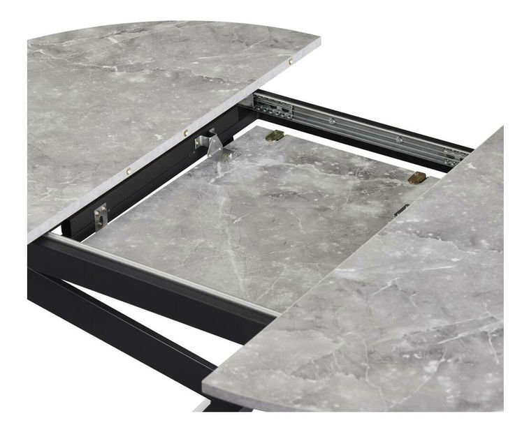 Rozkládací jídelní stůl Amero (beton + černá) (pro 4-6 osob)