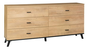 Zásuvková komoda typ 5 Siralla (dub lefkas + černá)