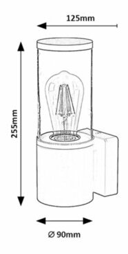 Venkovní nástěnné svítidlo Wellington (průhledná + matná černá)