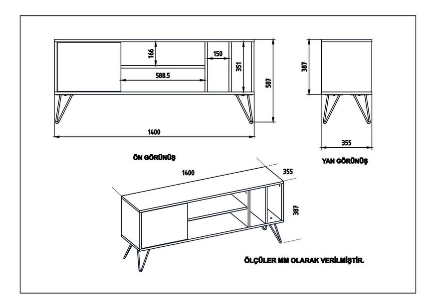 TV stolek/skříňka Mistique 140 (ořech + černá)