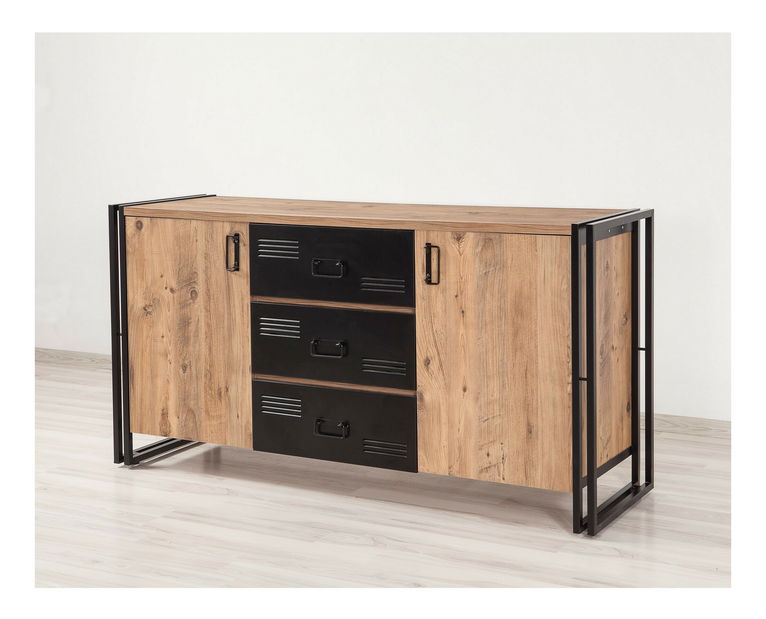 Komoda Cosmopolitan 2 (Borovice antlantic + Černá)