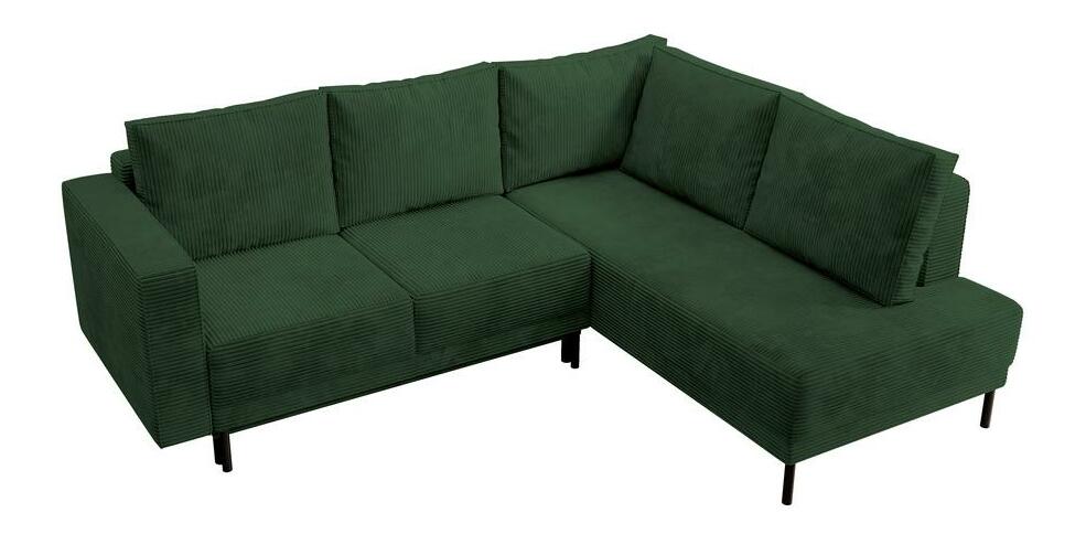 Rohová sedací souprava Rodriguez (P) (tmavě zelená + černá)